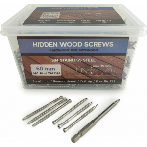 Саморезы Hidden Wood Screws A2 60 mm, 700шт.